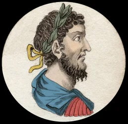 Portrét Commoda (161-192), římského císaře. 19. století rytina