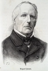 Portrét Edgara (Edgarda) Quineta, francouzský historik (1803 - 1875)