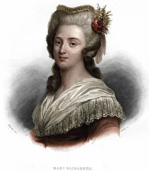 Portrét Elisabeth Filipínské Marie Hélène z Francie, známé jako „“ Madame Elisabeth“, sestra krále Ludvíka XVI. (1764-1794)
