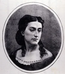 Portrét Erminia Frezzolini. Italská sopranistka (1818-1884).