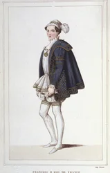 Portrét Františka II. (1544 - 1560), francouzského krále, rytina z roku 1830