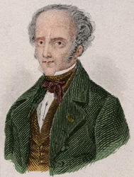 Portrét Francoise Reneho, vikomta de Chateaubriand (1768-1848), francouzského spisovatele. Rytina z roku 1876.
