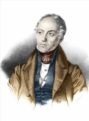 Portrét Françoise Guizota (1787 - 1874) francouzského politika a historika. Rytina 19. století.