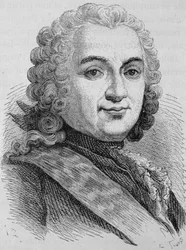 Portrét Françoise de Chevert (1695 - 1769). Rytina konce 19. století v „Histoire de France““ od H. Martina.