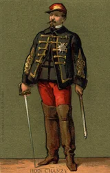 Portrét generála Chanzyho (1823 - 1883) Chromolitografie konce 19. století.