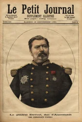 Portrét generála Leopolda Davouta, vévody z Auerstaedtu (1829-1904), náčelníka štábu francouzské Armee, který se podílel na katastrofě francouzsko-pruské války (1870) Napoleona III. (1808-1873). Rytina v „“ Le petit journal“ 17/09/1891. Selva c