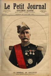Portrét generála markýze Gastona de Galliffet (1830-1909), armádního velitele, kandidáta na prezidenta republiky v roce 1879 a ministra války v roce 1899. Rytina v „Le petit journal illustrious“ 24.1.1891. Selva sbírka.