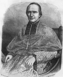 Portrét Georgese Darboye. Francouzský Prélate (1813 až 1871). Arcibiskup Paříže, byl zajat jako rukojmí během komuny a zastřelen.