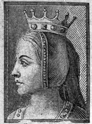 Portrét Gerberge Saské (asi 913-968 nebo 969), francouzské královny, manželky Ludvíka IV.