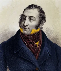 Portrét Gioacchina Rossiniho (1792-1868), rytina 19. století.