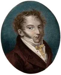 Portrét Gioachina (Gioacchina) Rossiniho (1792-1868), italského skladatele -