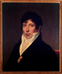 Portrét Girolama Crescentiniho (1762-1846) Italský zpěvák kastrát (kastrát) Anonymní obraz. 19. století. Boloňské občanské bibliografické muzeum