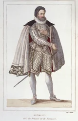 Portrét Jindřicha IV. (1553-1610), francouzského krále, rytina z roku 1830