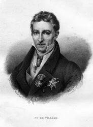 Portrét Jean Baptiste (Jean-Baptiste) Comte de Villele, francouzský politik (1773 - 1854)