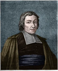 Portrét Jean Baptiste De La Salle (Jean-Baptiste) (1651-1719) Francouzský řeholník, zakladatel kongregace bratří křesťanských škol. Rytina 19. století.