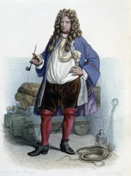 Portrét Jeana Barta, francouzského lupiče (1650-1702) - v „“Le Plutarque francais““, od Mennecheta