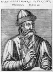 Portrét Johannese Gutenberga (1400-1468).