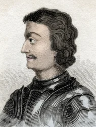 Portrét Jana Skotského nebo Jana z Balliolu (asi 1248-asi 1315), skotského krále. Rytina 19. století.