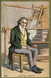 Portrét Josepha Marie Jacquarda (1752-1834), francouzského mechanika před automatickým stavem.