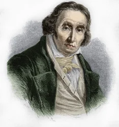 Portrét Josepha Marie Jacquarda (1752-1834), francouzského mechanika, vynálezce tkalcovského stavu.