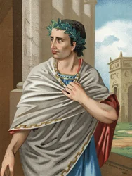 Portrét Julia Caesara, latinsky Caius Julius Caesar, státníka a římského vojevůdce (Řím, kolem roku 101 až do id roku 44 př. n. l.). Barcelona, 1877.