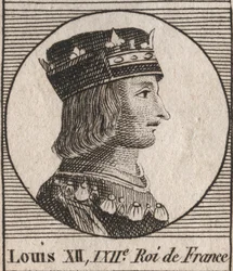 Portrét krále Ludvíka XII. (1462-1515) - Portrét francouzského krále Ludvíka XII. (1462-1515), francouzského krále - rytina z „Instruction sur l