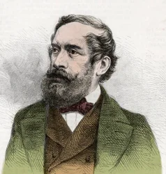 Portrét Lajose Kossutha (1802-1894), maďarského politika - rytina z „The Illustrous World“