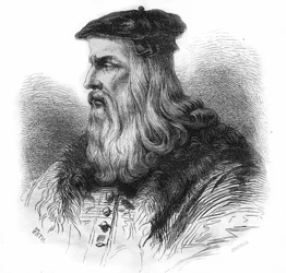 Portrét Leonarda da Vinci (Leonardo da Vinci) (1452 - 1519).