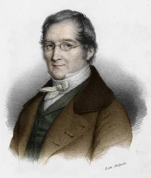 Portrét Louis-Joseph Gay-Lussac (Louis Joseph Gay Lussac) (1778-1850), francouzský fyzik a chemik. Rytina 19. století.