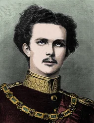Portrét Ludvíka II z Baviere (Ludwig II Von Bayern) nebo Ludwig Otto Frederik Wilhelm von Wittelsbach (1845-1886) bavorský princ, tehdejší král Baviere v letech 1864 až 1886.