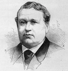 Portrét M. Thirona, francouzského komika, člena Comedie Francaise v letech 1852 až 1889. Rytina v „“ Le Monde Illustré““ n¡1168 ze 16. srpna 1879.