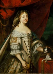 Portrét Marie Giovanny Battista di Savoia Nemours (Marie Jeanne Baptiste de Savoie-Nemours) (Savoie Nemours) (1644-1724), manželky Carla Emanuela II. (1634-1675) (Charles Emmanuel Savojský) Anonymní obraz. 17. století Turín, královský palác - Portrét