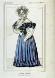 Portrét Marie Amelie de Bourbon (1782 - 1866), francouzské královny, manželky Ludvíka Filipa I.