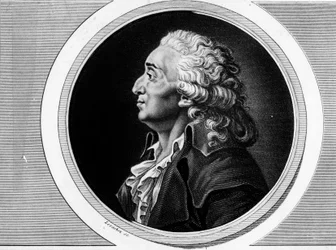 Portrét Marie Jeana Antoina Nicolase de Caritat, markýze de Condorcet (1743-1793), poslance Národního konventu a filozofa. Rytina v „Úplné sbírce historických obrazů Francouzské revoluce ve třech svazcích“, 1804.