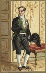 Portrét markýze Pierra Simona de Laplace (1749-1827), francouzského astronoma, matematika a fyzika. Chromolitografie 19. století.