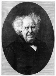 Portrét Michela Eugena (Michel-Eugene) Chevreula (1786-1889), francouzského chemika. Gravírování v „“Přírodě: přehled věd a jejich aplikací v umění a průmyslu““ z 28. srpna