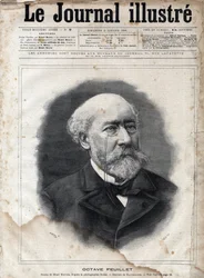 Portrét Octave Feuilleta (1821-1890), francouzského romanopisce, dramatika a akademika - rytina v „Le journal illustrious““ z roku 1891
