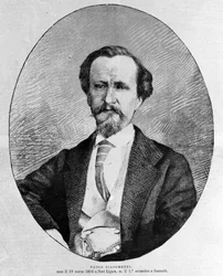 Portrét Paola Giacomettiho (1816-1882), italského spisovatele.
