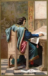 Portrét Philippe de Comines (Comines nebo Comines) (1447-1511). Chromolitografie 19. století.