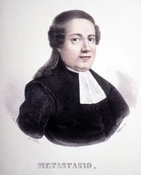 Portrét Pierra Metastase (nebo Pietro Metastasio) (1698 - 1782).