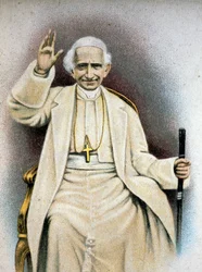 Portrét papeže Lva XIII. Chromolitografie.