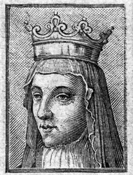 Portrét Radegonde (asi 520-587), francouzské královny, manželky Clotaire (Clothaire).