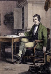 Portrét Roberta Burnse, skotského básníka (1759-1796).