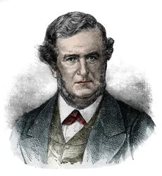 Portrét Salustiana Olozagy (1805-1873) anglický politik, diplomat a spisovatel - rytina 1870