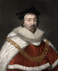 Portrét sira Edwarda Cokea (1552-1634), anglický právní poradce - barevná rytina 19. století