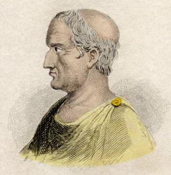 Portrét Solona, zákonodárce a básníka Athén (asi 640-asi 588 př. n. l.)“. Rytina 19. století.