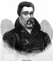Portrét Williama Tyndala (Tindale) (1494-1536), velšského teologa a překladatele. Rytina 19. století.