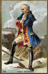 Portrét markýze Thomase Arthura, barona de Tollendal, hraběte z Lally (1702 - 1766), francouzského generála irského původu. Chromolitografie konce 19. století.