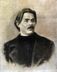 Portrét ruského spisovatele Maxima Gorkého (Gorkije) (1868 - 1936).