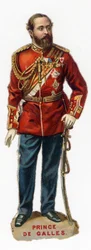 Portrét budoucího prince z Walesu Edwarda VII (Edward 7), krále Velké Británie a Irska (1841-1910). Chromolitografie konce 19. století. Soukromá sbírka